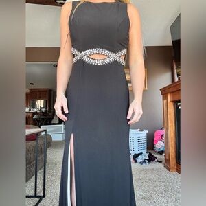 B Darlin Black Dress with Rhinestone Accents